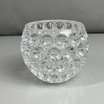 Fitz & Floyd Round Optic Dimpled Circles Heavy Crystal Votive Candle Bowl 4 ". Fixed Price $39.97.
