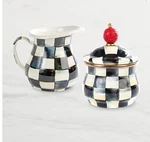 Mackenzie-childs Courtly Check Creamer Sugar Bowl Set. Fixed Price $119.00.