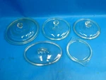 Mixed Vintage Lot Clear Glass Mexico 13 408 Pyrex G5C L31C 15 470-C Pot Lids. Fixed Price $68.00.