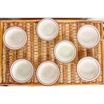 Vintage Reco Stoneware Bowls Set Of 8 Speckled Brown Rim Rustic Farmhouse. Fixed Price $20.99.