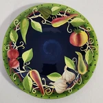 Gates Ware Dinner Plate By Laurie 11-7/8" Platter Vegetables Dots Dk Blue. Fixed Price $16.75.