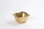 Pampa Bay Titanium-plated Porcelain Square Snack Bowl (CER-2251-G). Fixed Price $23.99.