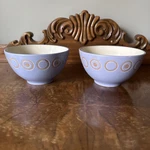Pier 1 Cosmos Cereal Bowl, Lavender With Tan Circles, Stoneware Set Of 2. Fixed Price $15.00.