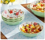 Four (4) Pioneer Woman Stoneware Painted Meadow 7.28" Pasta Bowls Floral. Fixed Price $39.00.