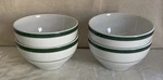 Williams Sonoma Brasserie Green Rim Cereal Soup Bowl Japan 2 Lines 5 3/4" SET/4. Fixed Price $48.00.