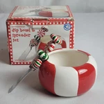 Boston Warehouse Christmas Peppermint Bowl And Spreader Set. Fixed Price $14.00.