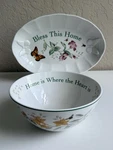 Lenox Butterfly Meadow Home Where The Heart & Bless This Serving Bowl Platter. Fixed Price $22.95.
