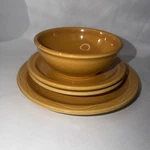 Lot Of 4 Syracuse Libbey China Cantina Yellow Saffron 7.25 9 Plates & Bowl. Fixed Price $25.00.
