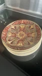 Vintage Pottery Barn Red Tile Mediterranean 7-INCH Ceramic Salad Plate Set Of 6. Fixed Price $35.00.