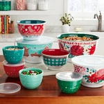 Pioneer Woman Melamine Mixing Bowl Set With Lids 18PC Wishful Winter Holiday. Fixed Price $59.99.