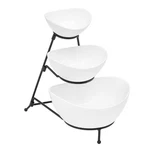 3 Tier Stoneware Large Serving Bowls Set With Metal Stand - Microwave & Dishw.... Fixed Price $71.74.