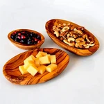 Premium Olive Wood Oval Shaped Dish : Handcrafted Unique Serving Platter Gift. Fixed Price $49.87.