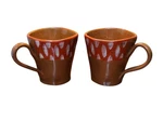 Vtg Set 2 Noemi Ceramiche Ltaly Umbria Coffee Cups With Terra Cotta Red. Fixed Price $19.97.