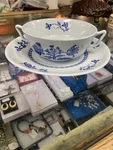 Spode China Palace Garden W147 Blue New Stone Cream Soup Bowl Saucer Liner. Fixed Price $11.00.