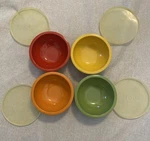 Martha Stewart Melamine Set Of 4 Prep Condiment Bowls Lids Red Orange Yellow Gre. Fixed Price $24.95.