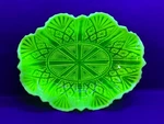 Uranium Glass Davidson Ruffled Plate Large Lords & Ladies Primrose 235342. Fixed Price $110.99.