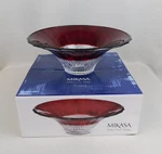 Mikasa Bella Court Ruby 5104615 Crystal Glass 14" Serving Bowl #C361. Fixed Price $27.96.