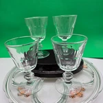 Set Of 4 Rare Rochere Ribbed Footed Cream Or Iced Tea Glasses.. Fixed Price $18.00.