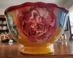 Floral Cereal Bowl 6" Footed Pioneer Woman My Frontier Stoneware White Blue Red. Fixed Price $15.99.