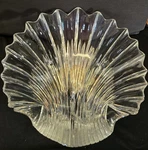 13 3/4" Cjr Riedel Scallop Shell Shaped Clear Serving Display Bowl. Fixed Price $135.00.