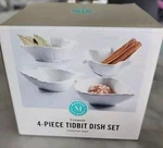 Martha Stewart 4 Pc Leaf Shapes Ceramic Tidbit Dish Set New Inbox Thanksgiving. Fixed Price $17.60.