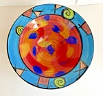Coreen Abbott Bowl Art Pottery Abstract Signed Collectible California 10" Read. Fixed Price $29.00.