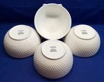 Set Of 4 Pfaltzgraff Winston Wht Embossed Chevron Woven Pattern Cereal Bowls Euc. Fixed Price $19.99.