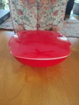 Vintage Pyrex Red Square Hostess Casserole W/lid 515B-015 1.5QT Flaws. Fixed Price $24.99.