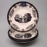 Set Of 4 - Royal Stafford Halloween His & Hers Skulls 7 5/8" Cereal Bowl. Fixed Price $39.99.