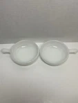 Set Of Glasbake J2663 Milk Glass 11 Oz Bowl With Handle 5". Fixed Price $10.00.