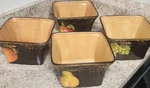 Certified International Ice Cream Bowls Set Of 4 Square Fruit Ceramic Black. Fixed Price $64.23.