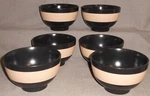 Set (6) Mikasa Gourmet Basics Bamboo Black Pattern Soup Or Cereal Bowls. Fixed Price $69.99.