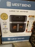 West Bend 7QT Air Fryer With Dishwasher-safe Basket And 13 One-touch Presets. Fixed Price $60.00.