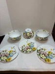 Katie Alice English Garden Uk Tm 2546896 Porcelain 3 Salad Plates, Bowls. Fixed Price $55.00.