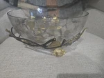 Michael Aram Golden Ginkgo Medium Glass Bowl. Fixed Price $250.00.