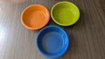 Lime, Coral & Blue Fiesta Ware Set Of 3 7" Cereal Soup Bowl Hlc. Fixed Price $29.95.