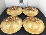 4 Horchow Soup/pasta Bowl Ophelia Brown Leaf Flower Italy Hard To Find. Fixed Price $210.00.