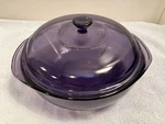 Vintage Pyrex Amethyst Purple Glass Qt/lt Casserole Dish (024) W/ Lid (624-C). Fixed Price $49.95.