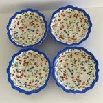 4 Pioneer Woman Dip Bowls Multi Colored Floral Summer Ditsy-colbalt 5"-11 Oz.. Fixed Price $14.99.