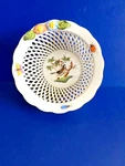 Herend Porcelain Handpainted Rothschild Small Open Work Basket 7376/RO. Fixed Price $89.99.