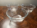 Set Of Vintage Pyrex 463A Oz Clear Glass Custard Cups Scalloped Edge Line. Fixed Price $14.99.