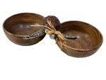 Mud Pie Wood Sea Turtle Double Dip Bowl Candy Trinket Dish 12.5". Fixed Price $19.36.