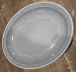 Syracuse China Cantina Oval Carved Platter, Blueberry 13-5/8" X 10-1/2". Fixed Price $19.00.