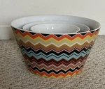 Missoni By Target Chevron Zig Zag Set Of 3 Stoneware Bowls Nesting Mixing. Fixed Price $109.99.
