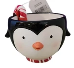 Hallmark Christmas 2007 Penguin Ceramic Treat Bowl With Candy Cane Spoon. Fixed Price $14.99.