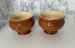 2 Emile Henry Onion Soup Bowls With Lion Heads, Brown Ceramic, France. Fixed Price $50.00.