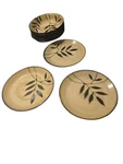 Gibson Elite Leaf Pattern Ceramic 5 Piece Bowls Set 3 Salad Plates. Fixed Price $38.00.