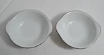 Lot Of 2 Noritake Georgian Lugged Cereal Bowls Platinum Rim 6 3/4". Fixed Price $18.00.