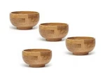 Oak Finished Footed Rice Bowls Lipper Set Of 323-4 Wooden Base. Fixed Price $55.06.