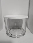 Pampered Chef Glass Trifle Bowl W/lid 15 Cup Made In Usa No Stand. Fixed Price $29.99.